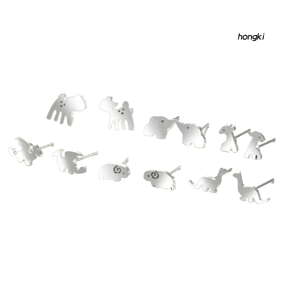 (Hàng Mới Về) Set 6 Cặp Khuyên Tai Thiết Kế Đa Dạng Thời Trang Cho Nữ