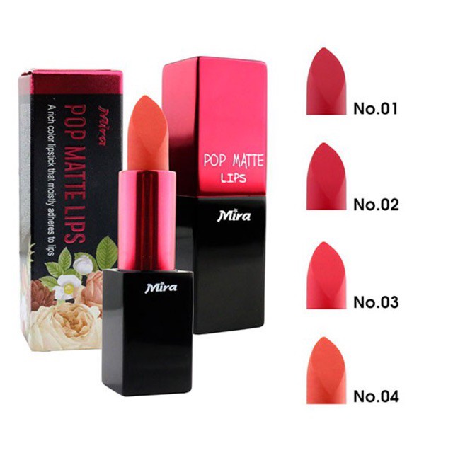 Son Môi Mira Pop Matte Lips Bền Màu Lâu Trôi (MP7474 - MP7477)