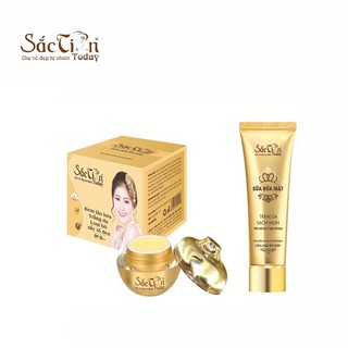 Combo Kem lão hóa trắng da loại bỏ sắc tố đen 8g - 15g -18g - 25g - 30g và Sữa rữa mặt Sắc Tiên Today 100ml