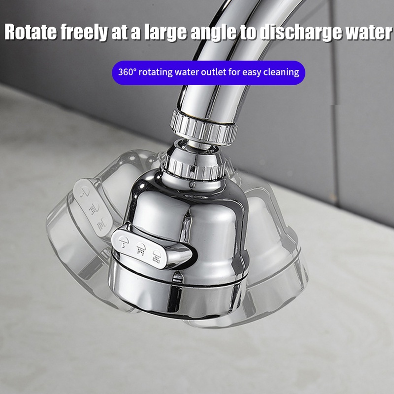 Vòi Tăng Cường Điều Chỉnh Ba Tốc Độ Vòi Nước / 360 Độ° Đầu Vòi Nước Xoay Tiết Kiệm Nước Chống Văng Tiện Lợi Dễ Sử Dụng