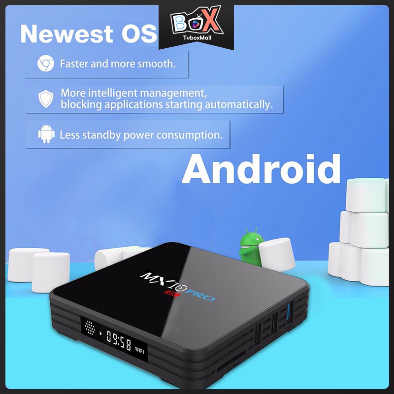 Đầu Tv Box Mx10 Pro 4k Android 9.0 4gb Ram 32gb 2.4g 5g Wifi