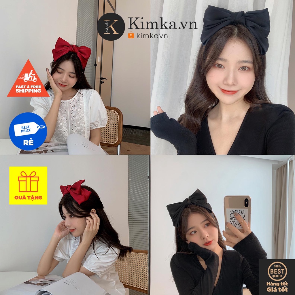 (0729) Bờm Nơ Lụa To Tiểu Thư Xu Hướng Hàn Quốc