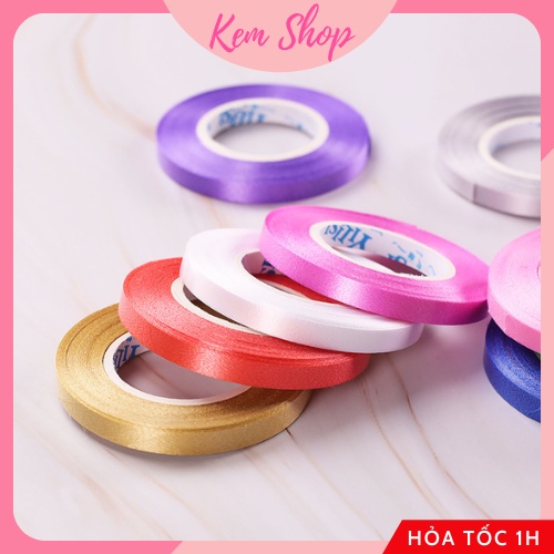Cuộn dây ruy băng buộc bóng, dây treo banner 10m size nhỏ nhiều màu trang trí sinh nhật - Kem Shop K307