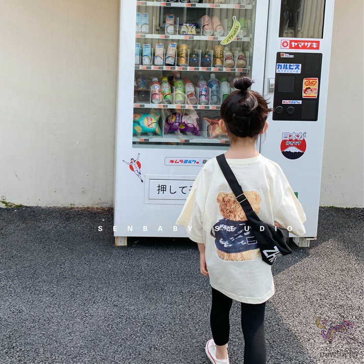 Áo Thun Tay Ngắn In Hình Gấu Hoạt Hình Dành Cho Bé Gái