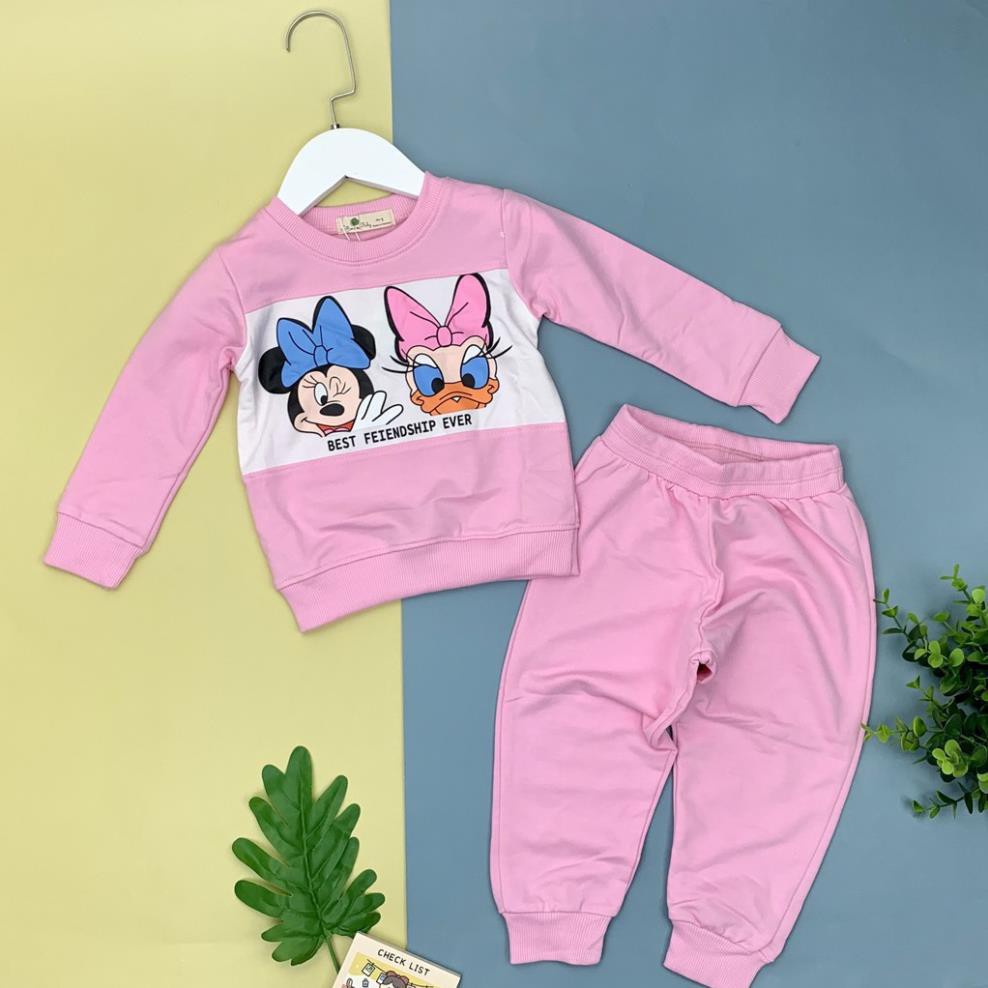 Set nỉ da cá phối thân mickey size 1/8T. Chất nỉ da cá bền đẹp