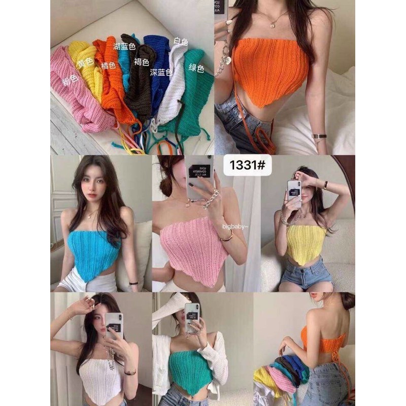 Áo quây yếm len sợi đan lưng sexy