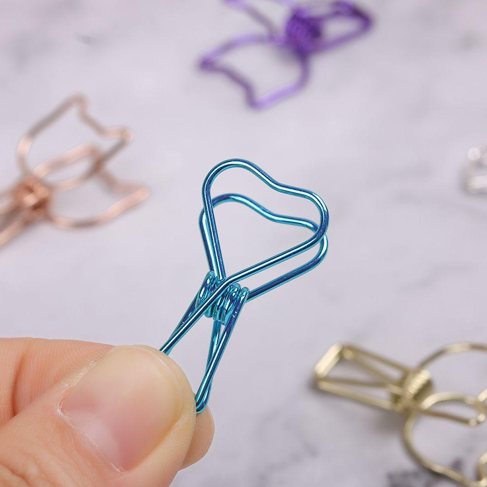 Set 6 Kẹp Giấy Kim Loại Thiết Kế Đục Lỗ Thời Trang DIY
