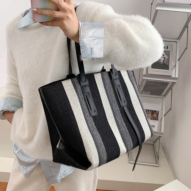 Túi Xách Nữ Jasmin Noir Làm Bằng Vải Len Cỡ Lớn Thiết Kế Đơn Giản