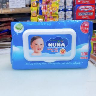 KHĂN ƯỚT/ GIẤY ƯỚT NUNA 100 TỜ