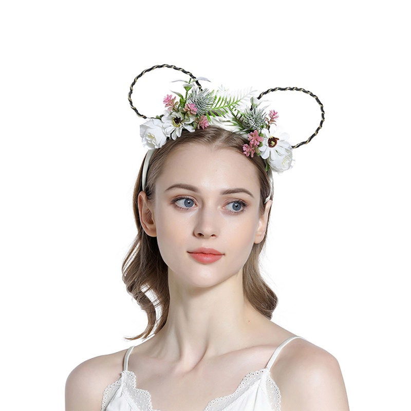 Băng Đô Tai Mèo Họa Tiết Hoa Hoạt Hình Dùng Hóa Trang Dự Tiệc