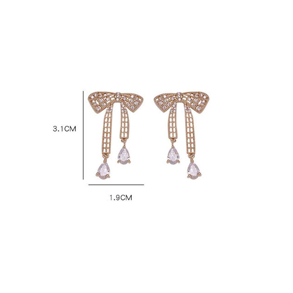 Khuyên Tai VANES1 Đính Nơ Phong Cách Hàn Quốc Ngọt Ngào|Trang Sức Thời Trang