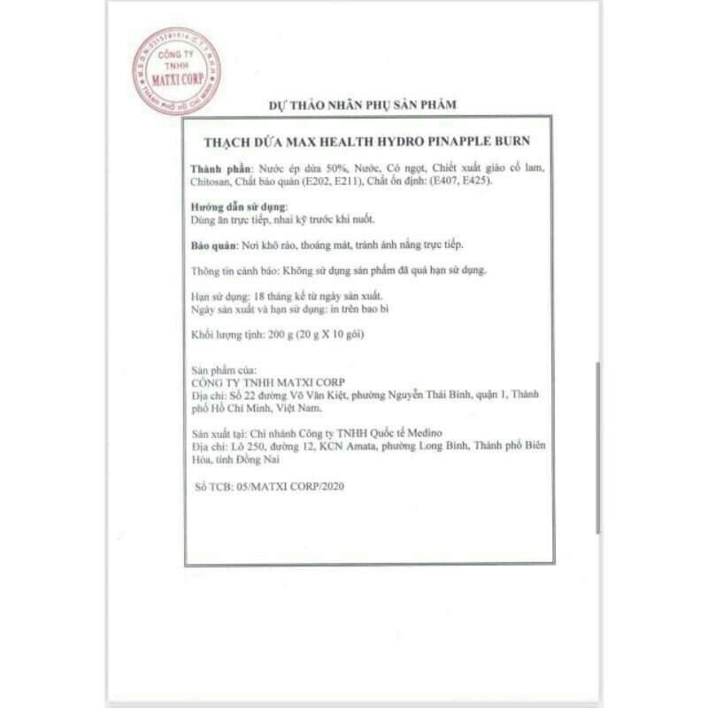 Combo THẠCH DỨA MATXI CORP CHÍNH HÃNG 1 hộp