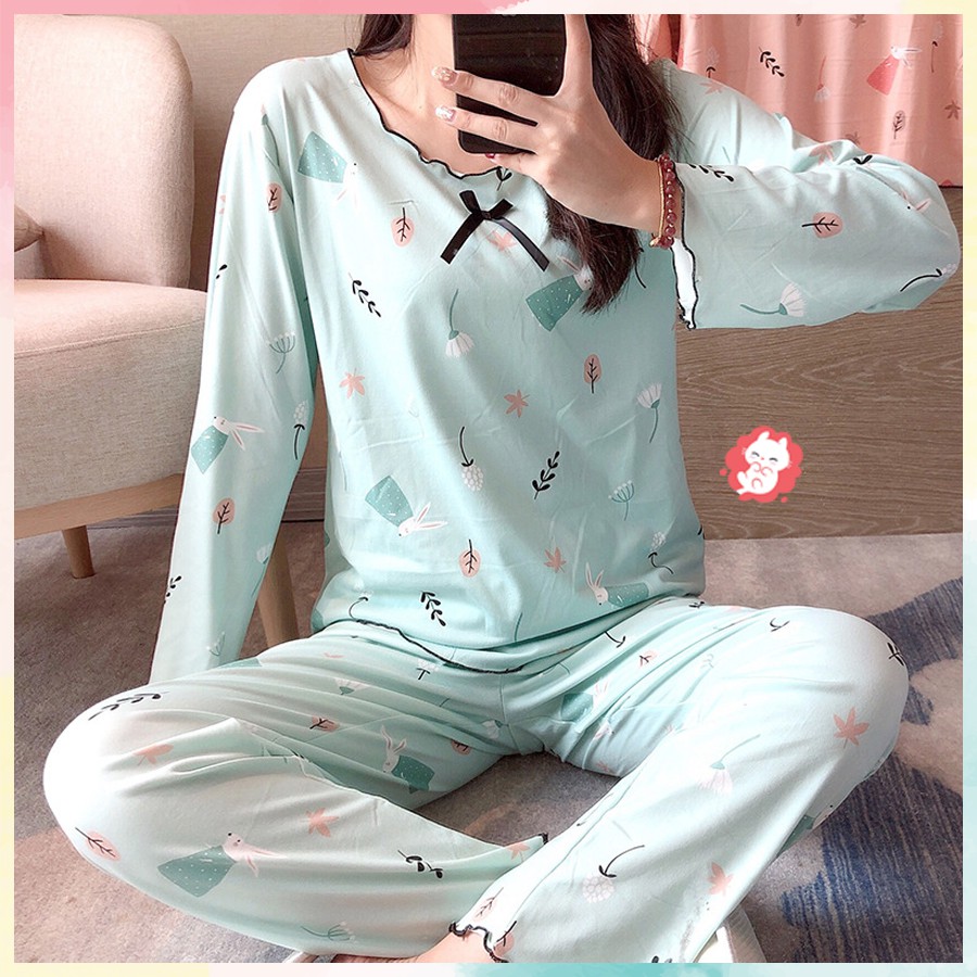 Bộ đồ mặc nhà dài tay cổ bèo BD05