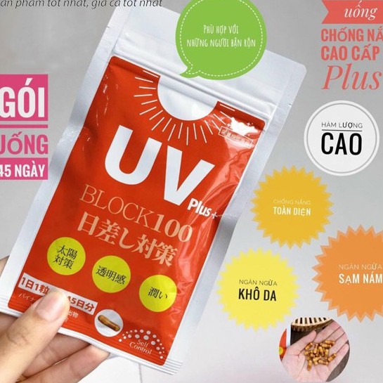 [MẪU MỚI] Viên_uống chống nắng UV Plus_Block100_45viên