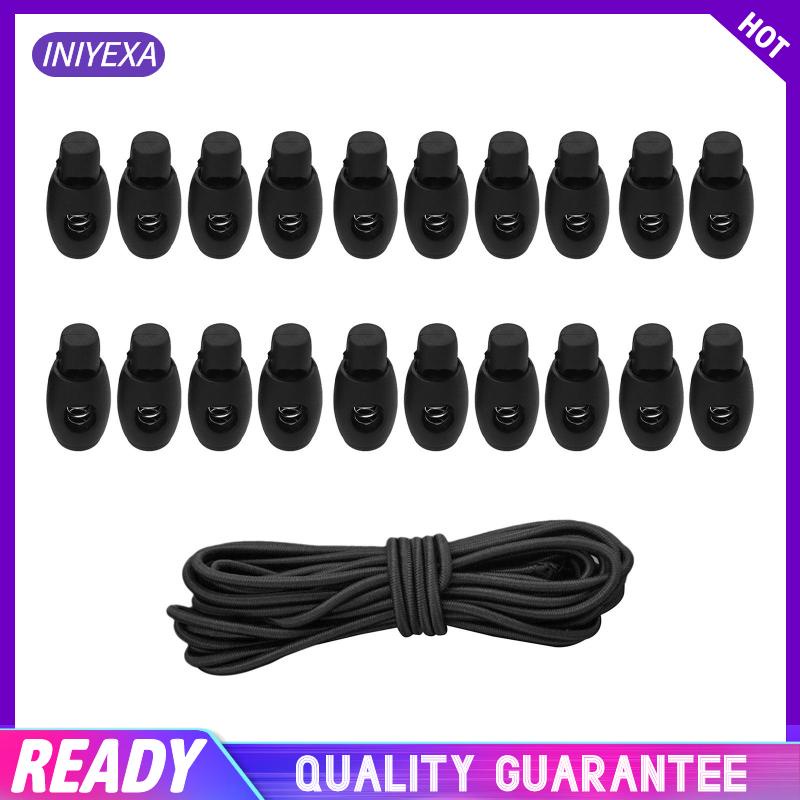 Set 20 Dụng Cụ Chặn Dây Lò Xo + Dây Co Giãn 10ft Cho Dây Rút / Quần Áo / Ba Lô / Túi Xách