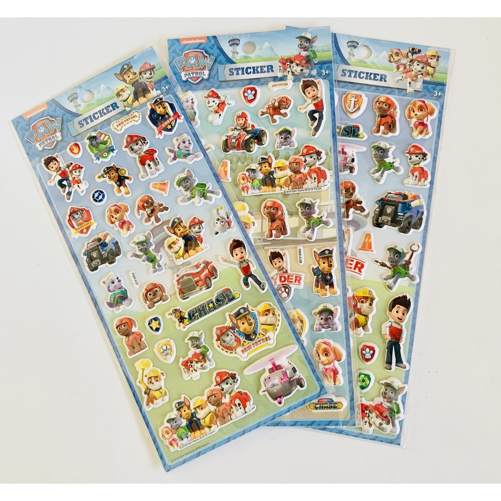 Sticker 3D Biệt đội Chó Cứu Hộ hình dán trang trí nổi cho bé
