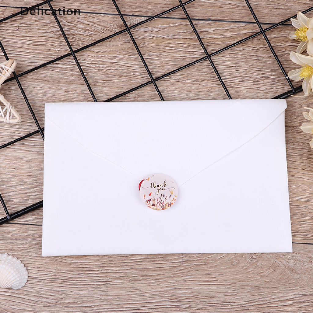 Cuộn 500 miếng dán in chữ Thank You họa tiết xinh xắn dùng trang trí