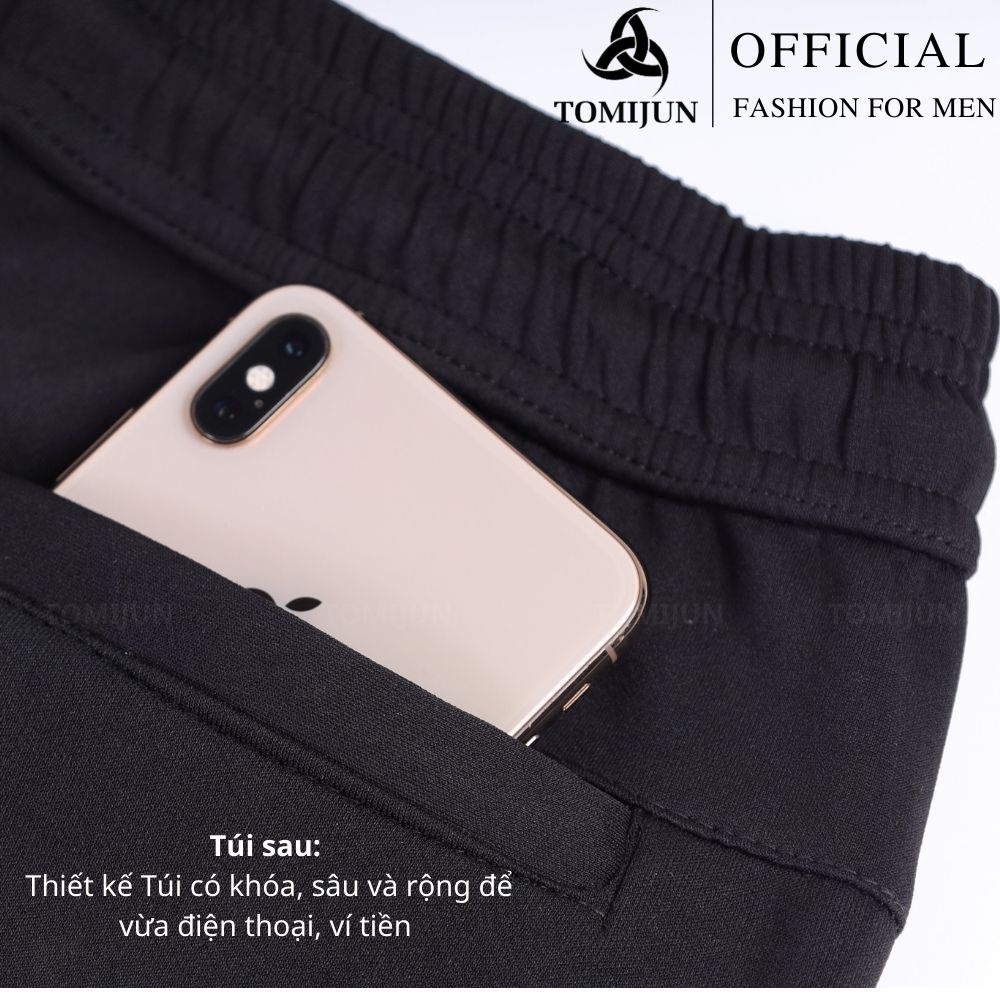 Quần jogger nam TOMIJUN vải thun co giãn 4 chiều thoáng khí, phong cách thể dục thể thao _QRN