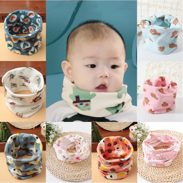 Khăn ống cotton đa năng khăn ống nỉ ấm khăn quàng cổ khăn ống cotton hoặc nỉ dày ấm cho bé