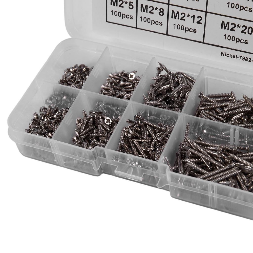 Bộ 800 ốc vít M2 chất lượng cao kèm hộp nhựa