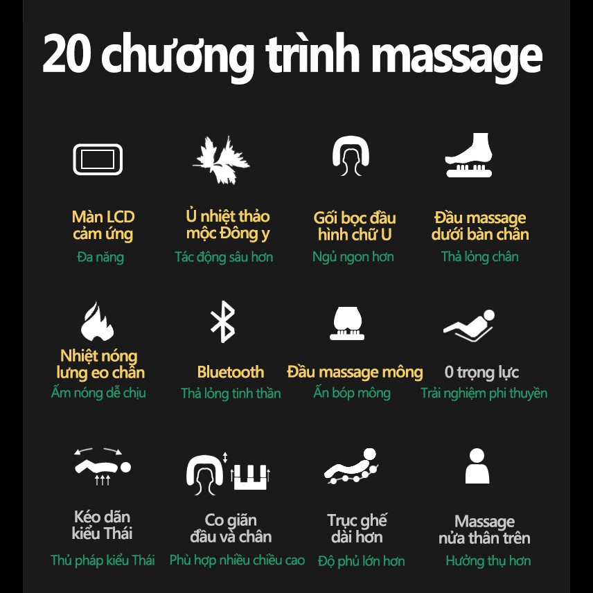 Ghế massage kiểu mới màn LCD cảm ứng, kiểu 0 trọng lực, có thể phát nhạc FU205