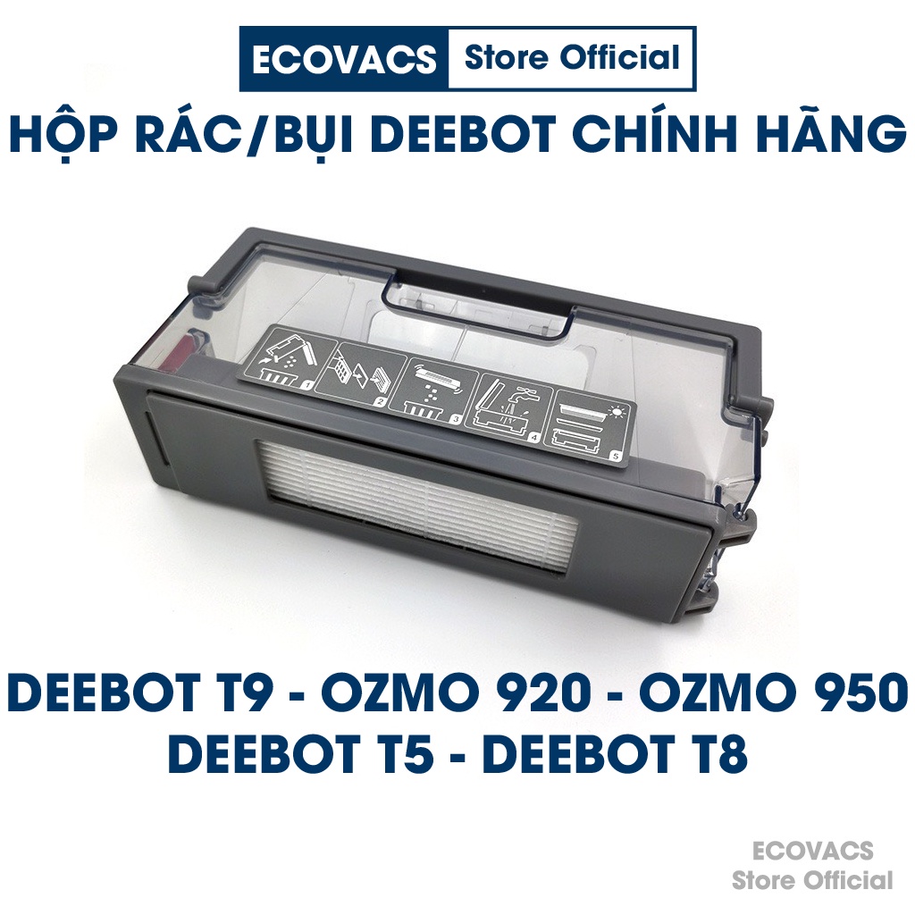Hộp rác robot hút bụi Ecovacs Deebot T5 Hero / T8/ Aivi /T9/ DX33 / DX55 / DX65 / Ozmo 950 / Ozmo 920