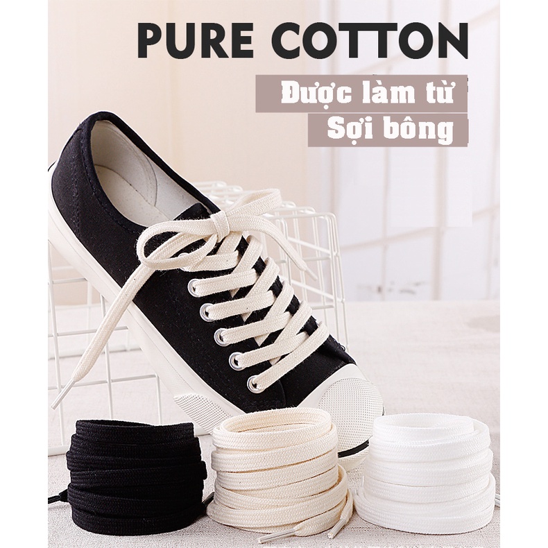 Dây giày Classic 1970s cotton chuyên dùng cho giày Converse, Xvessel, Rick owen[Bán theo cặp]