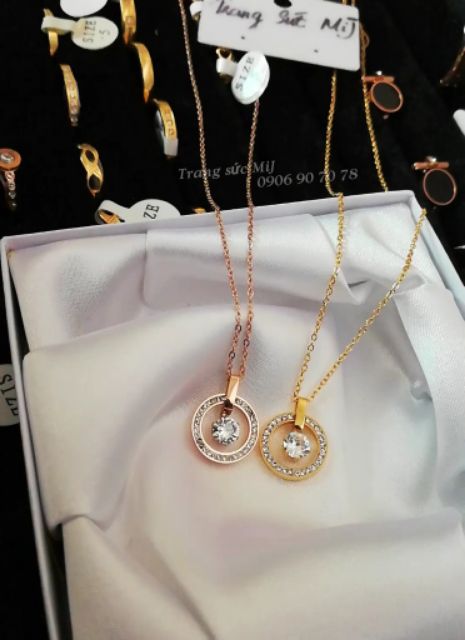 DÂY CHUYỀN TITAN ĐÍNH XOÀN & ĐÁ GIỮA