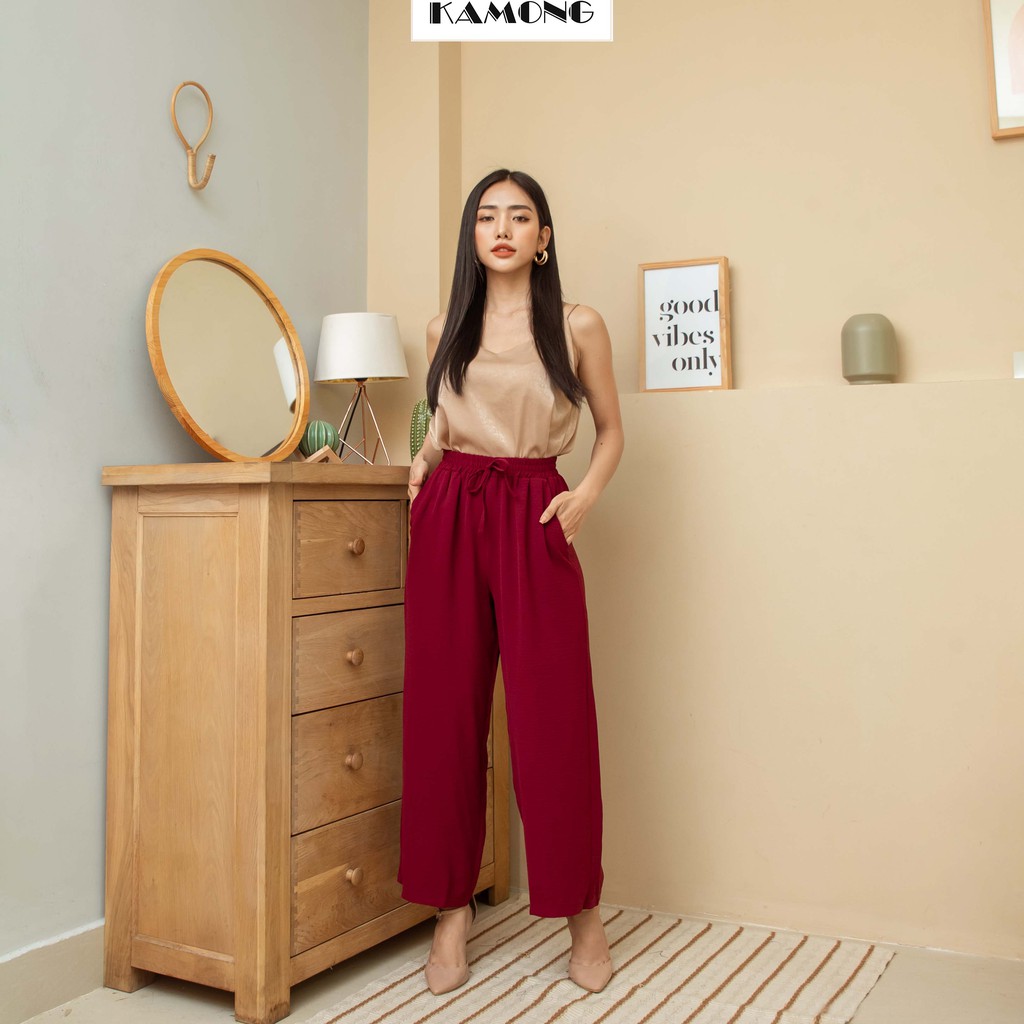 Quần ống rộng culottes lưng thun KAMONG đủ màu, đủ size Q007