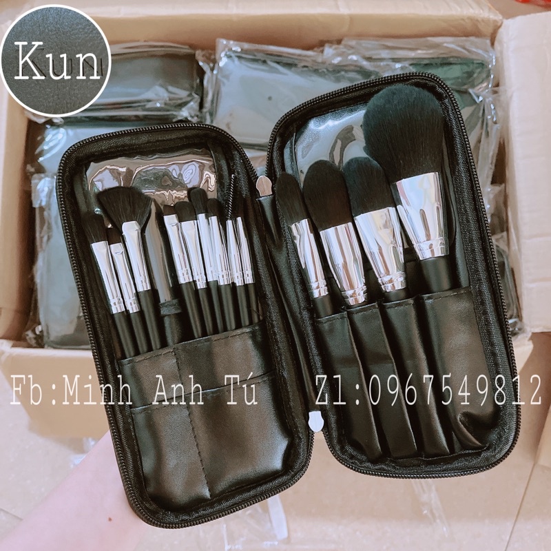 Bộ Cọ KUN Kèm Bao Da Sang Chảnh chất lông thú siêu mềm mịn [Chính Hãng]