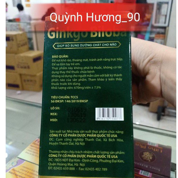 Viên uống GINKGO BILOBA 240mg giúp cải thiện trí nhớ