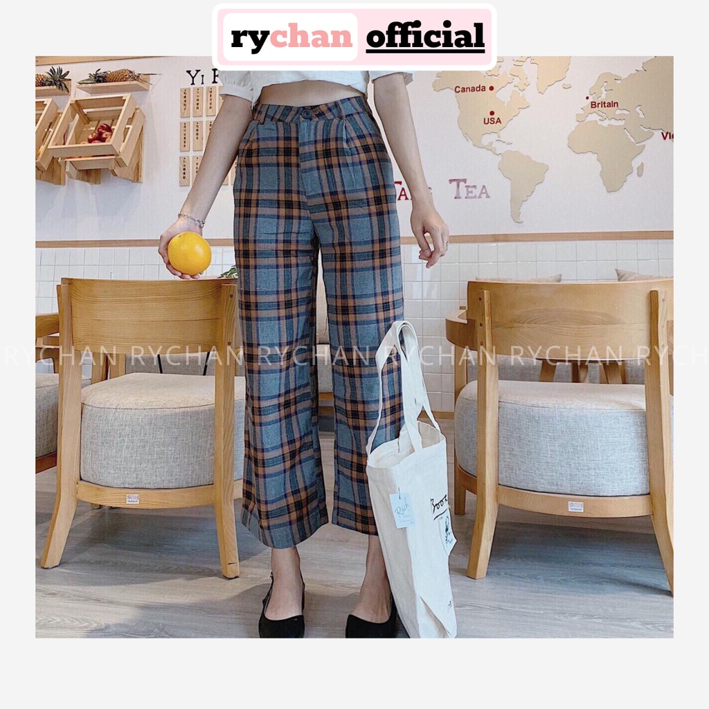 [Kèm Hình Thật] Quần Culottes Dài Caro 2 Màu - QQ222