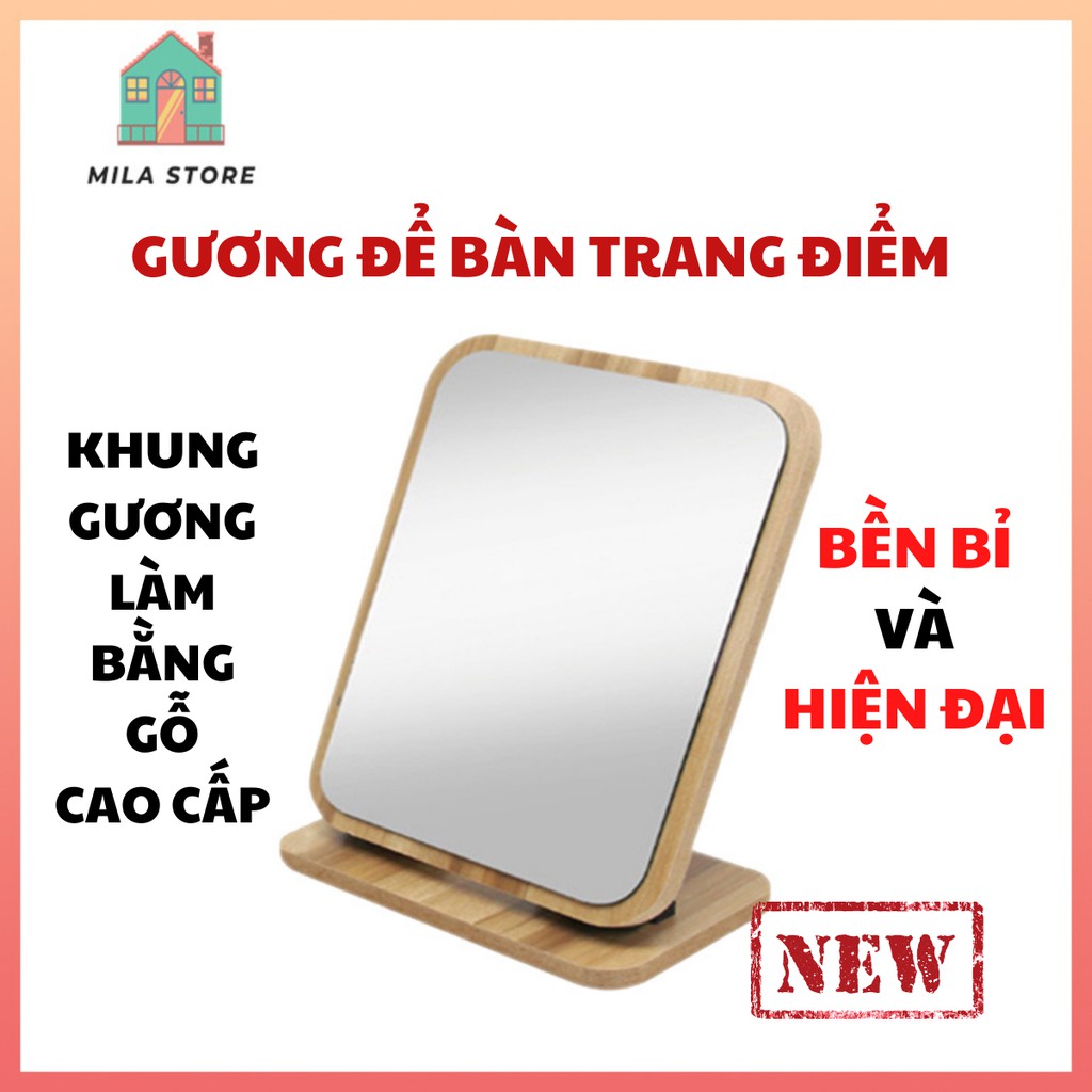 Gương Gỗ Để Bàn Trang Trí Siêu Hot 2021 Mila Store