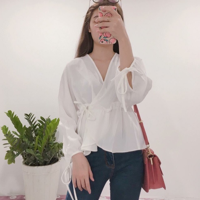 🍭Áo sơ mi cột chéo eo 🍭