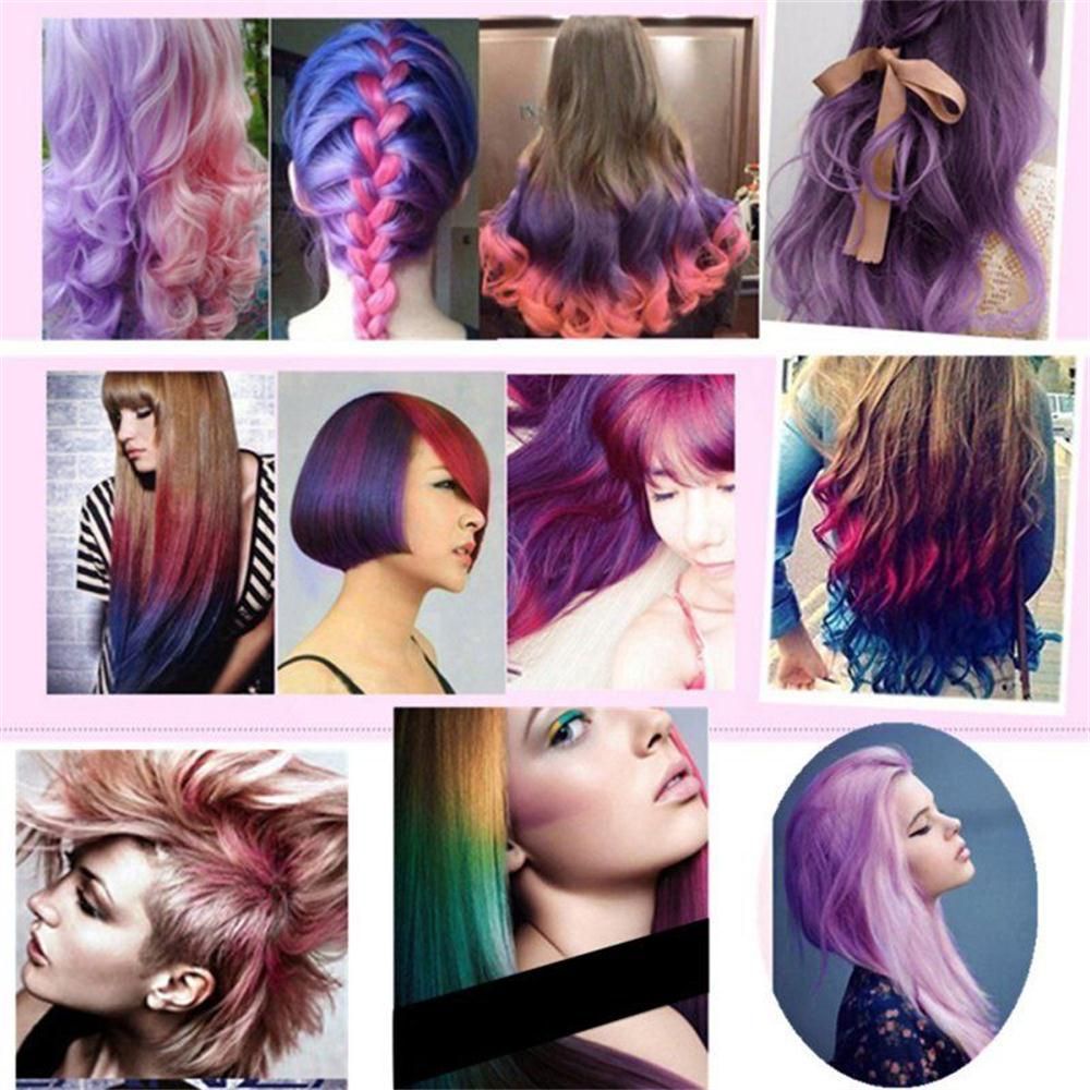 [Hàng mới về] Phấn nhuộm tóc tạm thời DIY gội sạch được với nước tích hợp lược nhuộm hóa trang halloween dành cho trẻ em