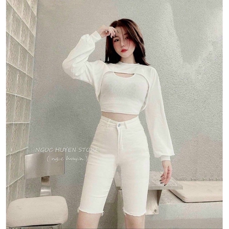 Quần kaki lửng cúc