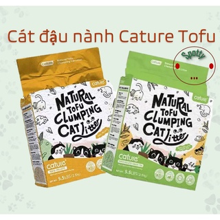 Cát mèo lót vệ sinh cho mèo chuột Cature Natural Tofu 2.8Kg Siêu thơm | cát mèo | cát đậu nành | Cature