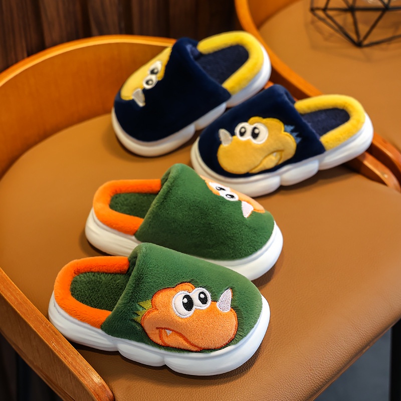 Dép Bông Trẻ Em Họa Tiết Khủng Long Đáng Yêu