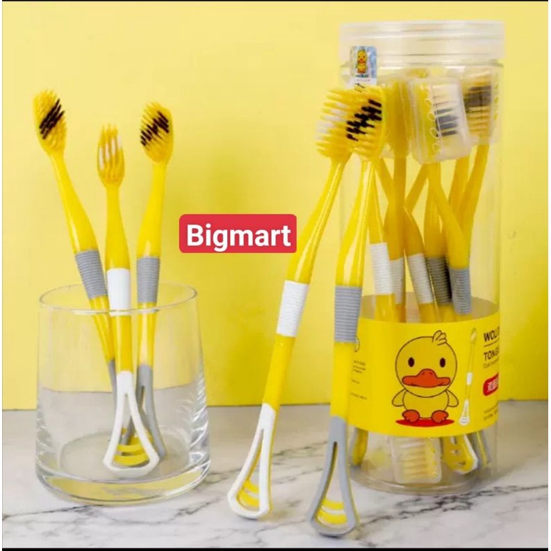 HỘP 8 BÀN CHẢI VỊT VÀNG KÈM CẠO LƯỠI 2IN1