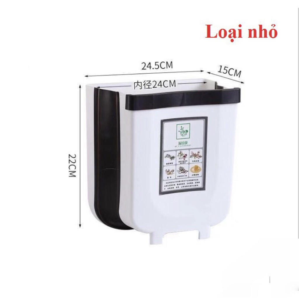 Thùng Rác Gấp Gọn Thông Minh Cao Cấp, Thùng Rác Gài Cánh Tủ Có thanh Gạt Tiện Lợi