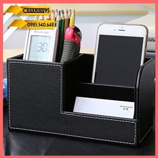 Hộp đựng bút da PU 3 ô GORESE 20x9x11 cm 9202