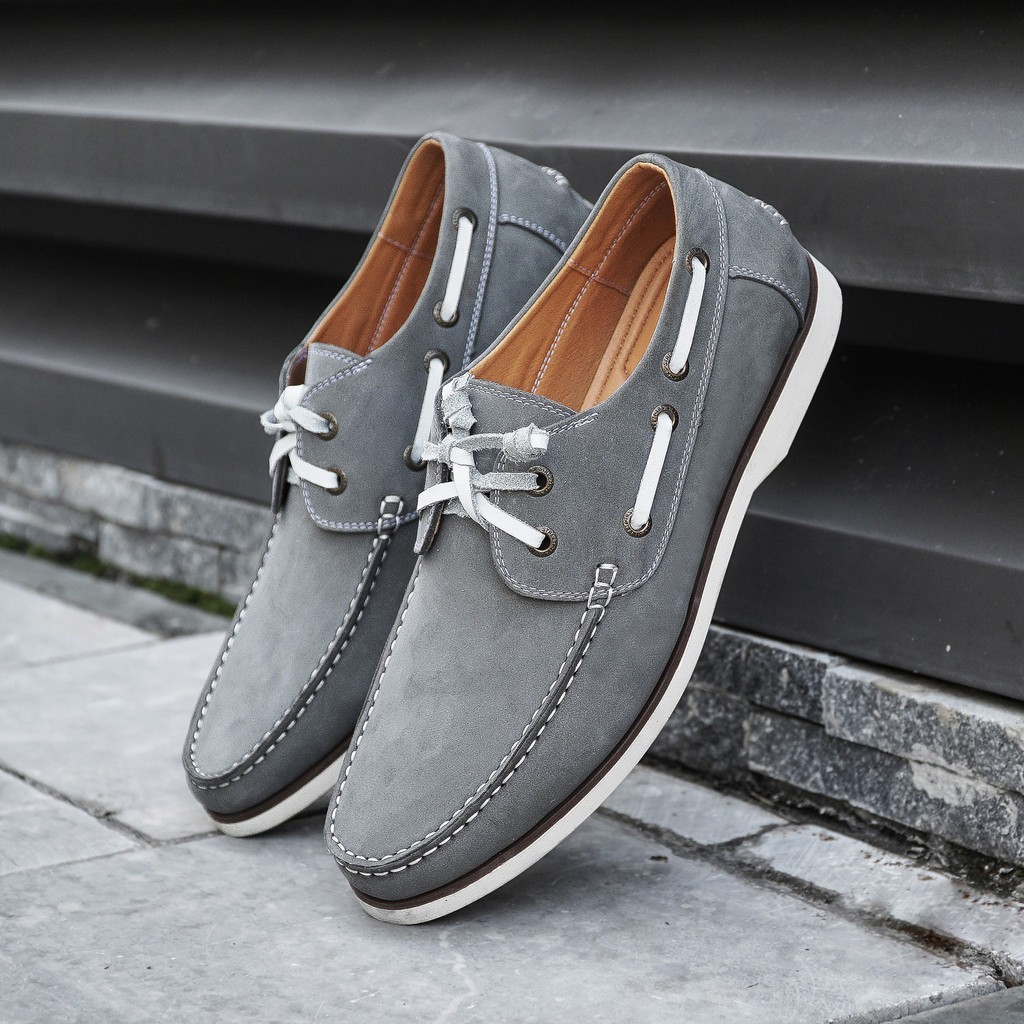 Giày nam da bò buộc dây boatshoes TEFOSS HN447 size 38-43 cao cấp