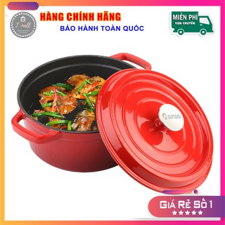 [ĐẢM BẢO 100% CHÍNH HÃNG] Nồi gang Rapido tráng men đúc nguyên khối, 2 lớp chống dính - Bảo Hành Chính Hãng 12 tháng