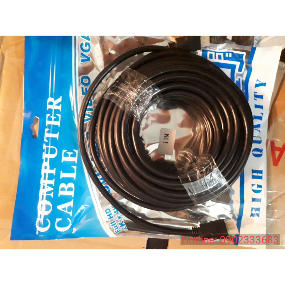 Dây hdmi 13m full hd | Cáp hdmi 13m tròn đen