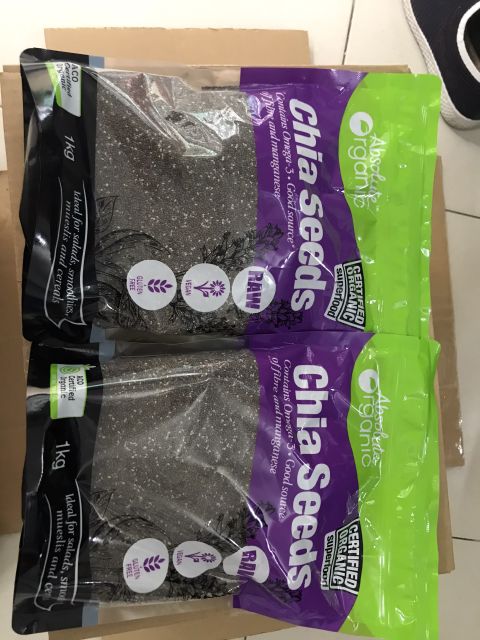 Hạt chia úc organic đáy trắng  gói 1kg