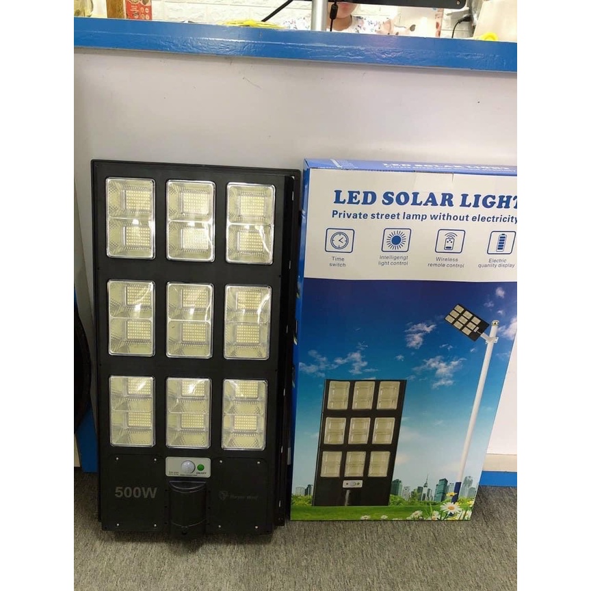 Đèn đường năng lượng mặt trời CX-AT-500 500W Đèn đường liền thể cảm biến chuyển động chống chộm Auto sáng tắt tối tự bật