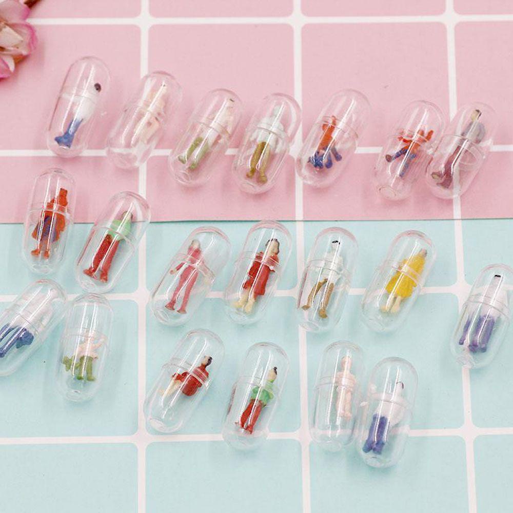 Bình Đựng Thuốc Mini Bằng Nhựa Trong Suốt Hình Viên Con Nhộng DIY