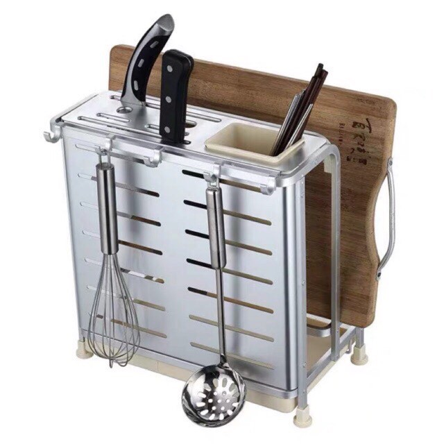 giá cắm dao thớt, treo để đồ nhà bếp hợp kim nhôm cao cấp - 2 cỡ