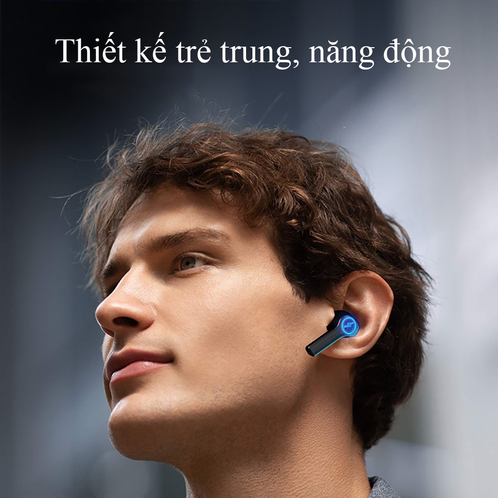 Tai nghe bluetooth có mic Lightning TWS-02, Độ trễ cực thấp, Bass siêu trầm, Đèn led bắt mắt, Chống ồn, Pin trâu