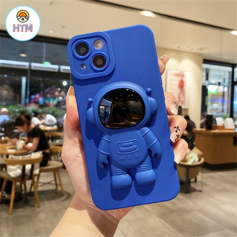 Ốp Điện Thoại Silicon TPU Mềm Có Giá Đỡ Hình Phi Hành Gia Cho iPhone 13 12 Pro Max 11 Pro XS Max X 7 8 Plus